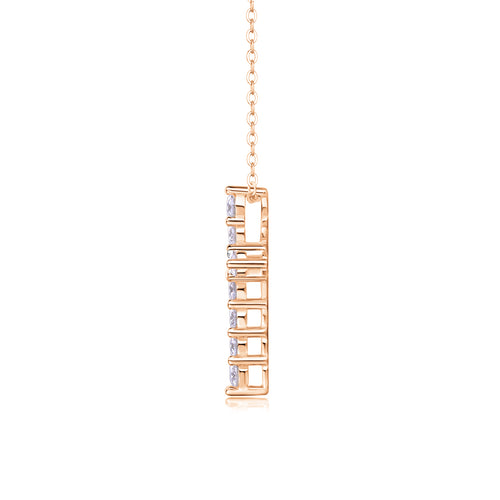 Faith - A Fashionable And Trendy Necklace Pendant Set With Top-quality Moissanite S925 Silver And Platinum-plated Gold Can Be Tested With A Diamond Pen In Gold Rose Gold